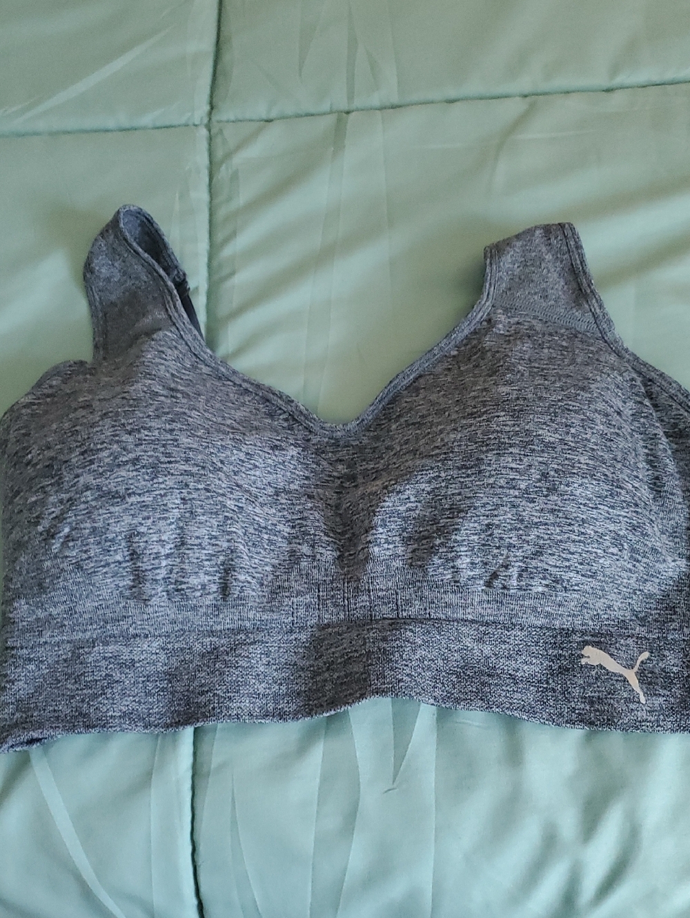 Puma Heather Gray Seamless Sports Bra - Grey
